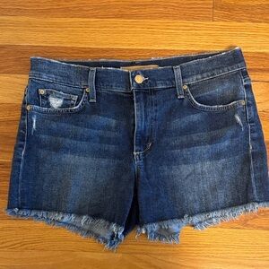 Joe's Jeans Dark Blue Frayed Jean Shorts